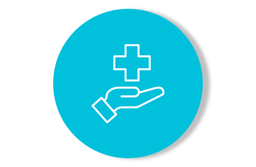 אייקון סמל רפואה על כף יד